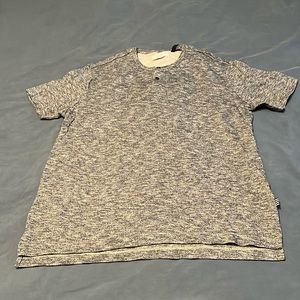 EUC Five Four brand medium gray heather 2 button henley tshirt size M
